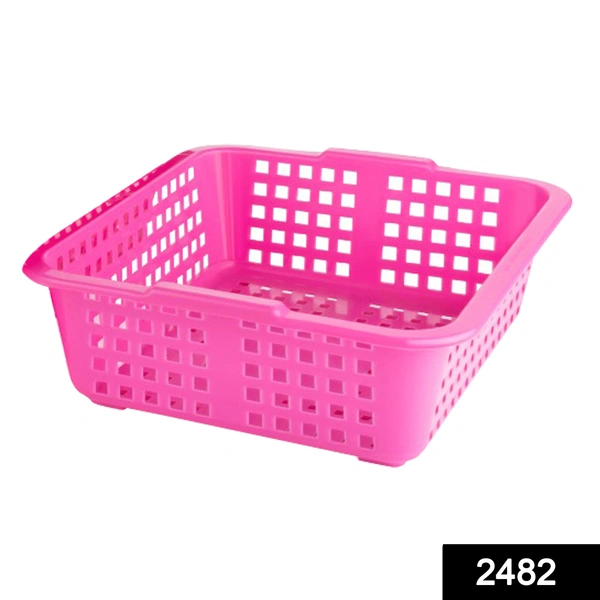 Shubh Luxmi 2482 Plastic Medium Size Cane Fruit Baskets - multi coloured, 2928
