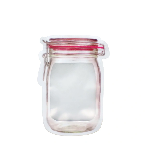 Shubh Luxmi 1074 Reusable Airtight Seal Plastic Food Storage Mason Jar Zipper (500ml) - multi coloured, 106