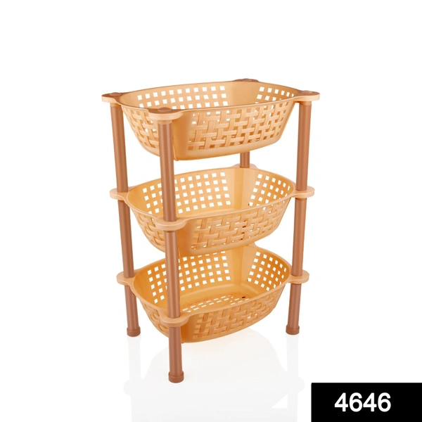 Shubh Luxmi 4646 Multipurpose Plastic Storage Rack Organiser - 3 pcs - multi coloured, 2458