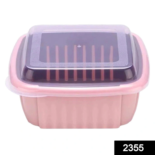 Shubh Luxmi 2355 Double Layer Food Drainer Washing Basket with Collapsible Strainers Colander - multi coloured, 1075