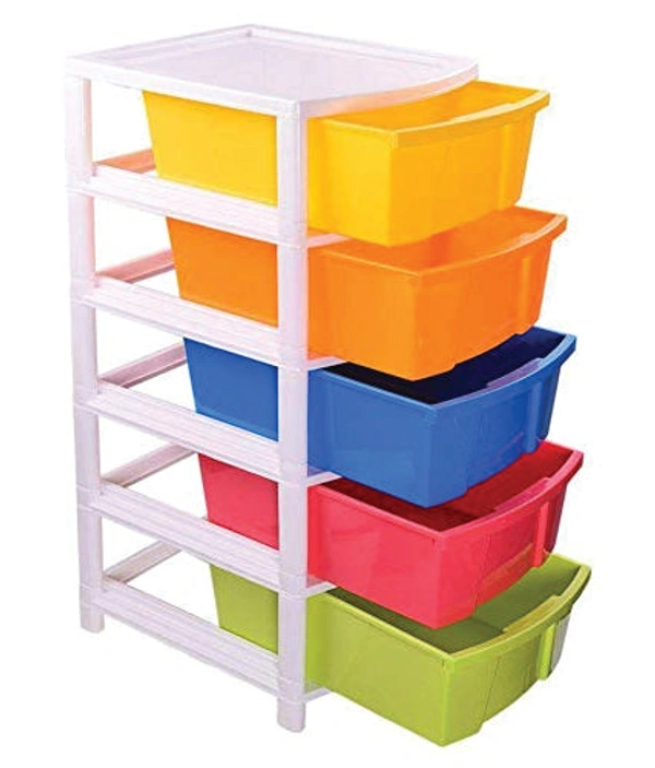 Shubh Luxmi 0769 Multipurpose Modular Drawer Organizer Storage Box - 5 Layers - multi coloured, 8258