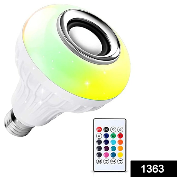 Shubh Luxmi 1363 Wireless Bluetooth Sensor 12W Music Multicolor LED Bulb with Remote Controller - multi coloured, 276