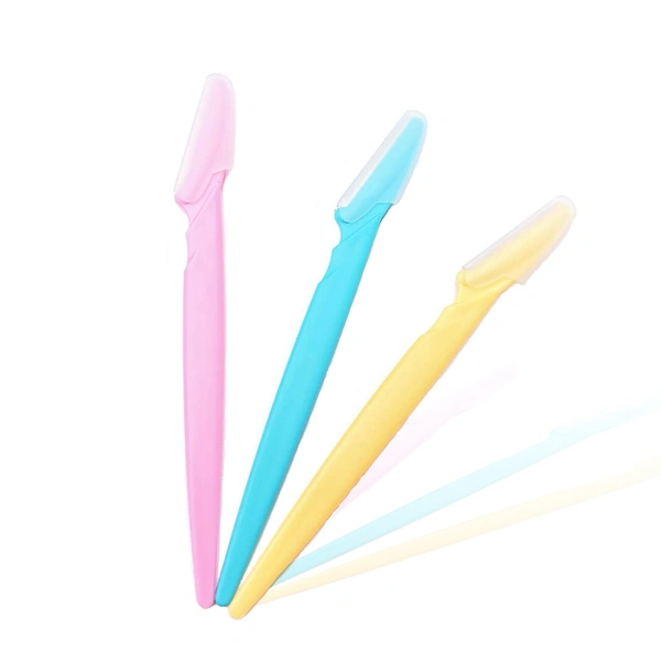 Shubh Luxmi 1254 Eyebrow Painless Facial Hair Remover Razor for Face, Women and Men (3 Pack) - multi coloured, 32