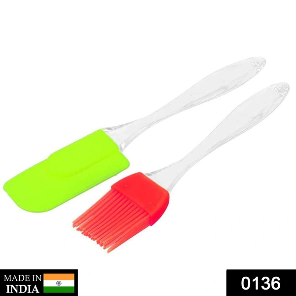Shubh Luxmi 0136 Spatula and Pastry Brush for Cake Mixer - multi coloured, 35