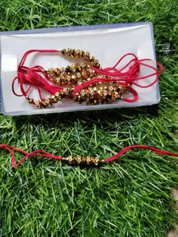 Golden Beads Rakhi - Free