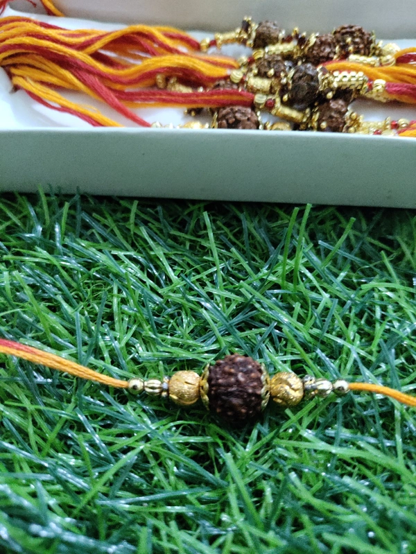 Real Rudraksh Dhage With Light Metal Work  - Free