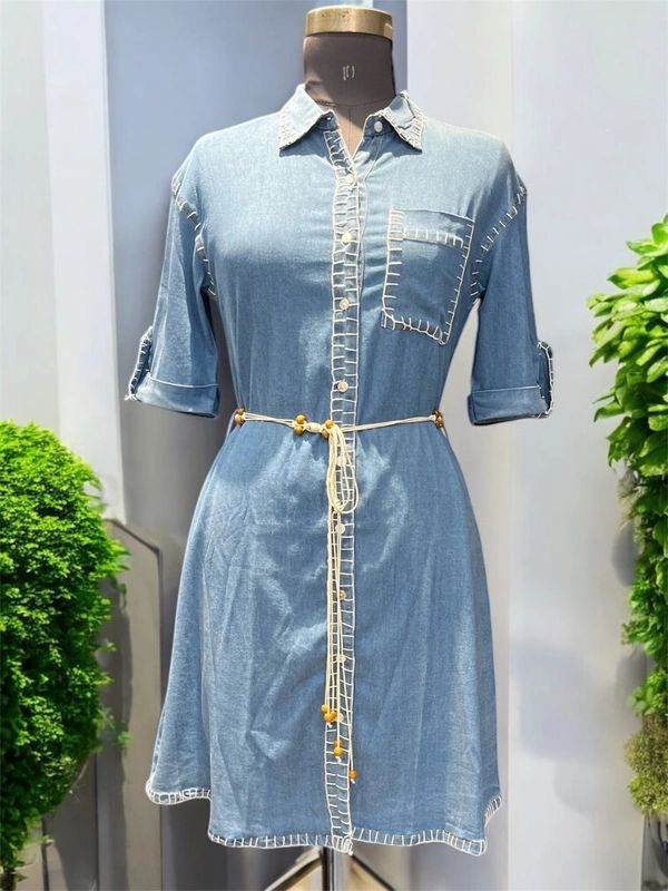 ONE TAKE Blue Denim Midi  - L, Kashmir Blue