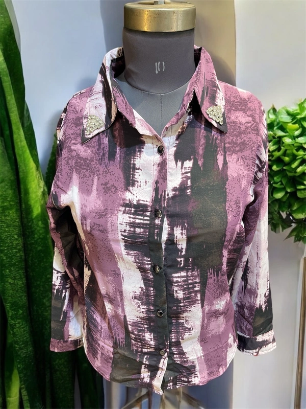 My Mirchi Printed Shirt  - Ripe Plum, free Size