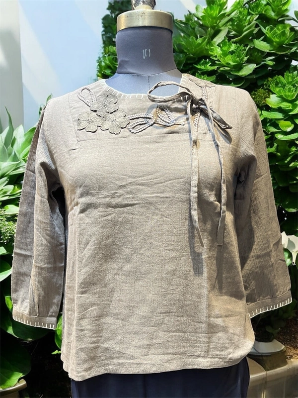 Hot 8 cotton Brown Top - Stonewall, L