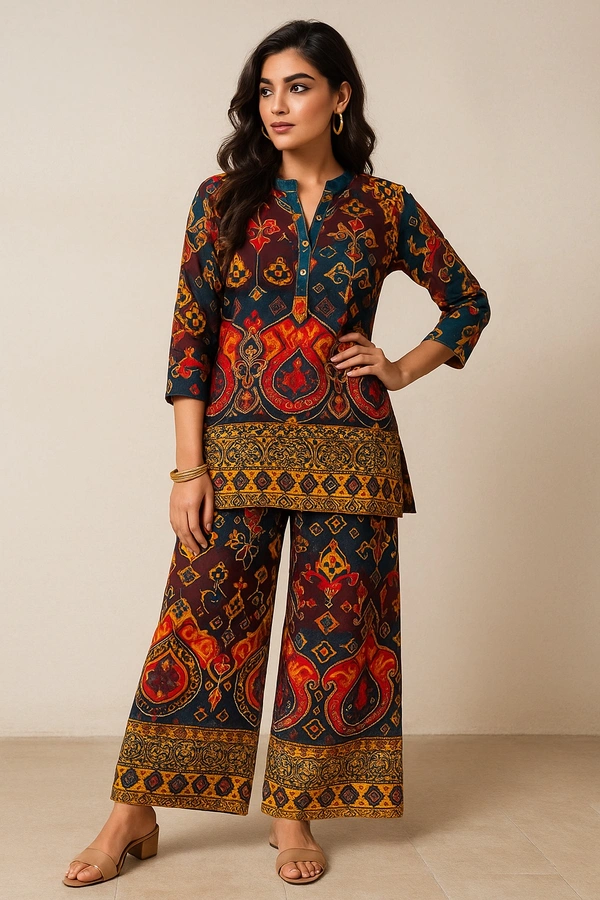 Printed Cord Set  - Carnaby Tan, M