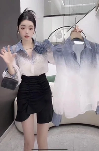 Important   Korean shirts for woman - Free Size, Gray