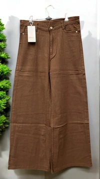 OVAL Dark Coffee Brown Wide-Leg High-Waist Jeans - dark coffee, 28