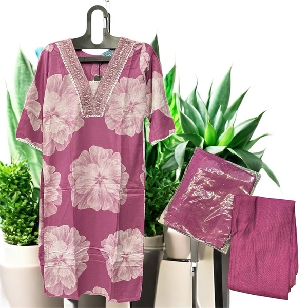 Raspberry  Elegant Wine Pink Kurta Set - Trendy Pink, M
