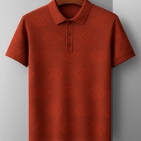 Zara   Rust Premium Textured Polo T-Shirt
 - Rust, L