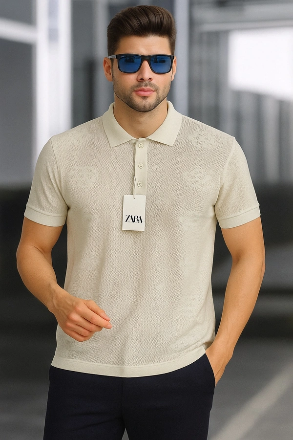 Important  Ivory Breeze Textured Polo – Zara Edition - ivory. white, M