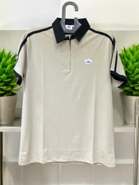 Important  Dual-Tone Sport Polo Tee - stone Baige, XL