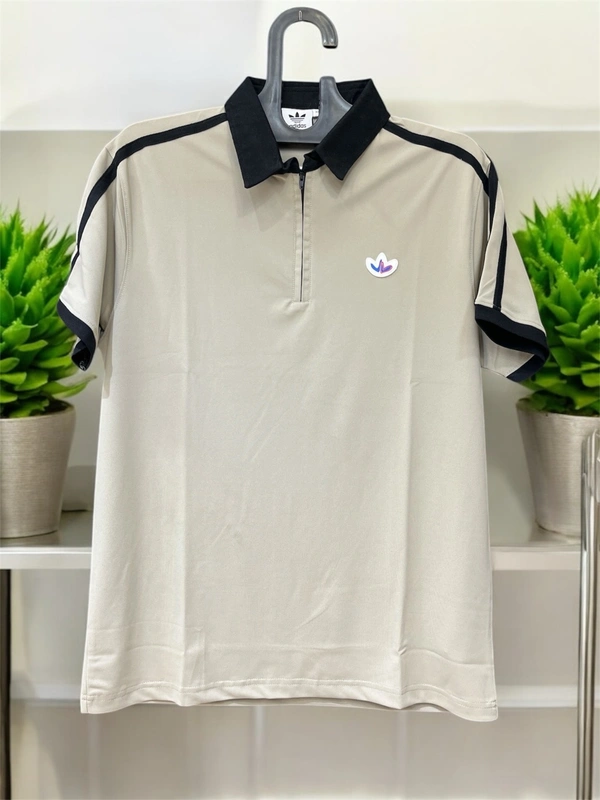 Important  Dual-Tone Sport Polo Tee - stone Baige, XL