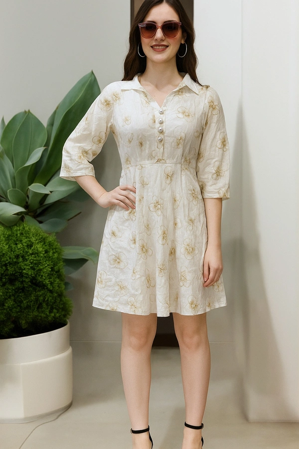 FC Outfit Soft Bloom  Midi  Dress
 - off white print, L