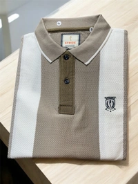 Stride Royal Stripe Polo – Olive Edition - Barley Corn, XL