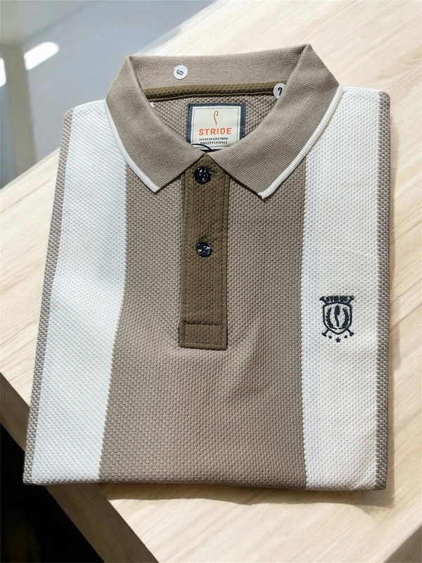 Stride Royal Stripe Polo – Olive Edition - Barley Corn, XL