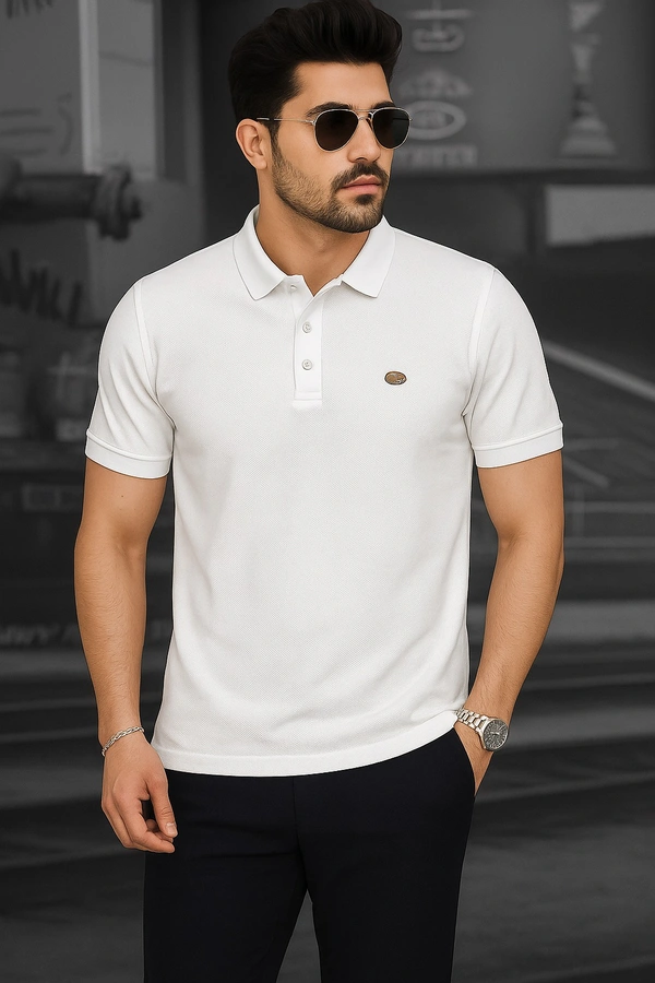 Imported Classic White Polo T-Shirt - White, M