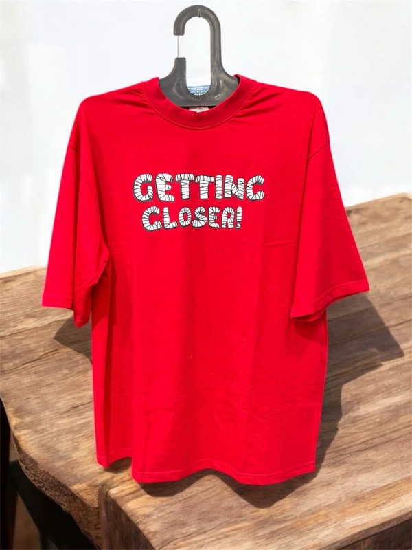 Imported Red Oversized Cartoon Mummy Graphic Tee – ‘Getting Closer!’ Edition”
 - Red, L Oversize