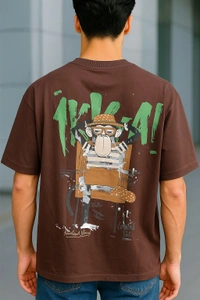 Imported Chill Monkey Brown Oversized Tee - Morocco Brown, L