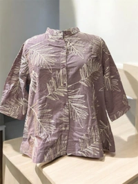 Poco Mauve Metallic Leaf Embroidered Shirt Top (Size: XXL) - Black, XXL