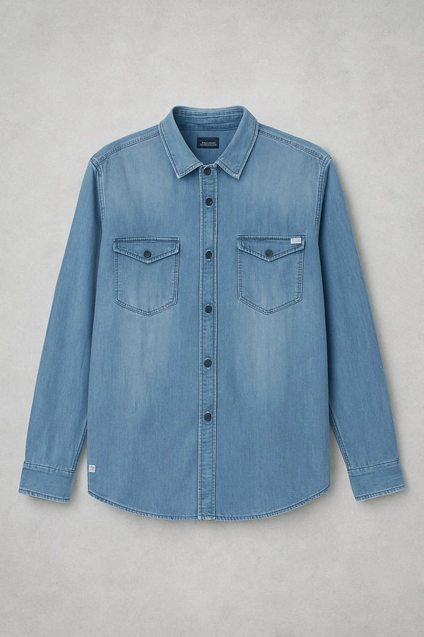 Structuren Cargo  Men’s Stylish Denim Casual Shirt – XXL - denime, XXL