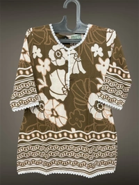 Kiona  Trendy Brown Floral Printed Short Kurti - brown, XL