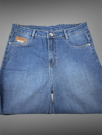 Elegant Trendy Stone Wash Wide Leg Jeans for Women - Stone, 34