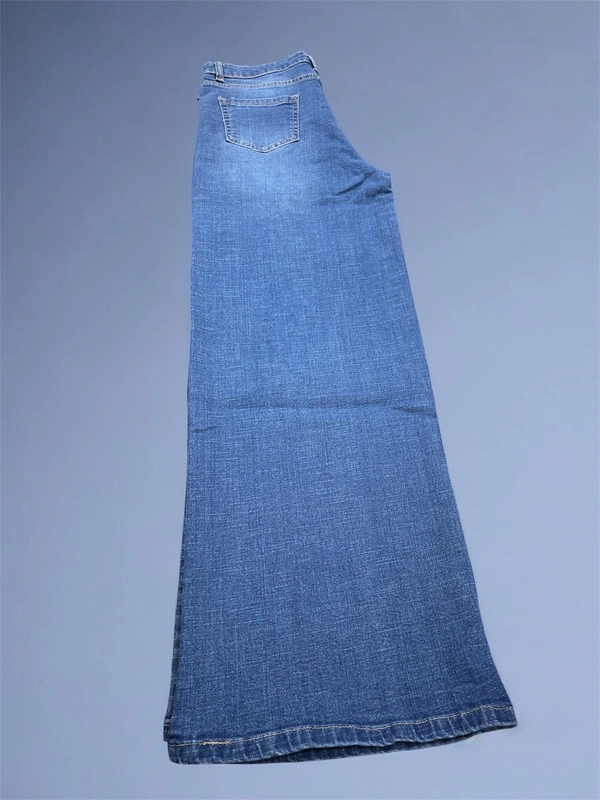 Elegant Trendy Stone Wash Wide Leg Jeans for Women - Stone, 34