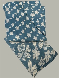 Raspberry  Blue & Multicolor Floral Printed Cotton Suit Set (4XL–7XL) - 5XL/50, Te Papa Green