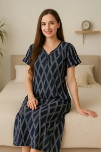 Zola “Trendy Alpine Premium Printed Long Nighty - XL, Wine Berry