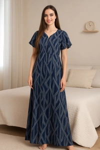 Zola “Trendy Alpine Premium Printed Long Nighty - XL, Wine Berry