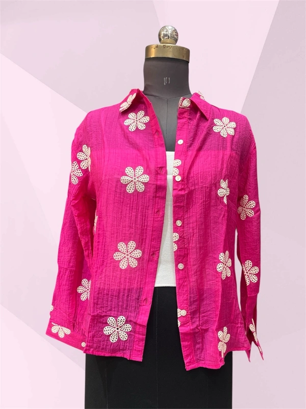 Kiwi Girl Elevate Your Workwear with the Trade Work Korean  Top - Free Size, Hot pink