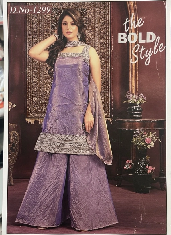 Exclusive  Lavender Embroidered Palazzo  - Xl, Lavender