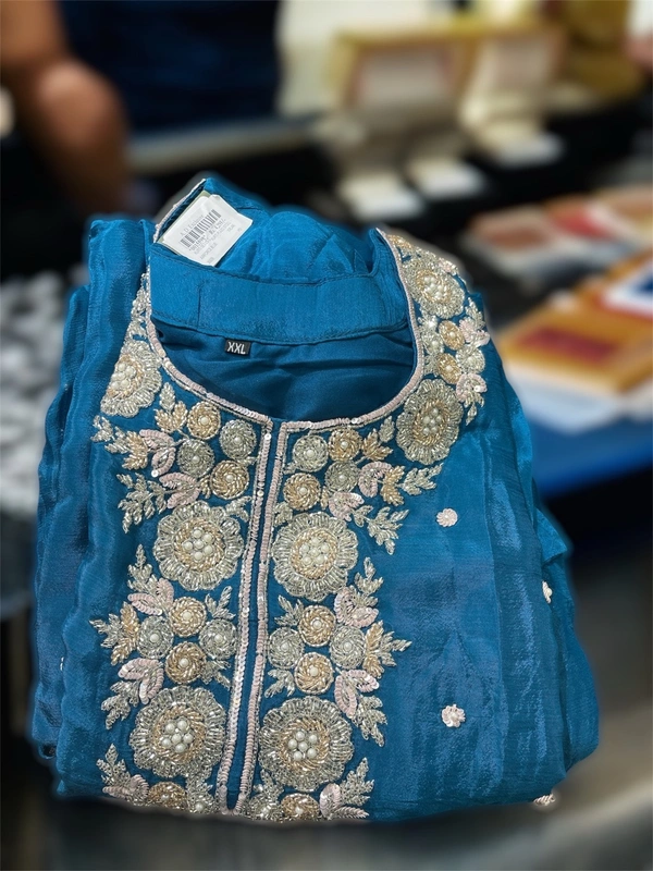 A.D. Majestic Blue Chino Embroidery Suit - M/38, royal blue