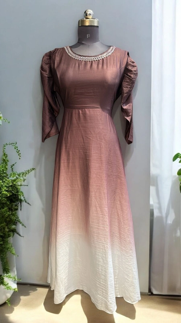 JUICY Elegant Ombre Glow Maxi Dress - 3XL, Cocoa Brown