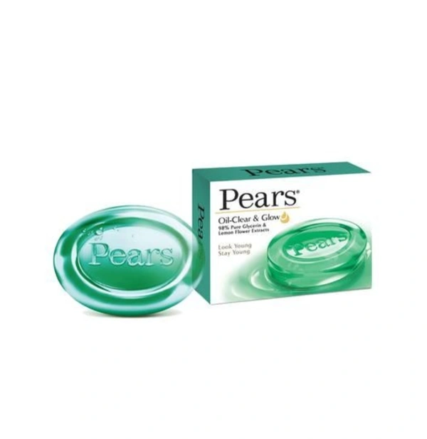 Pears Oil Clear & Glow Soap 75g.  Enriched with lemon flower extracts and pure glycerin(108pc box)