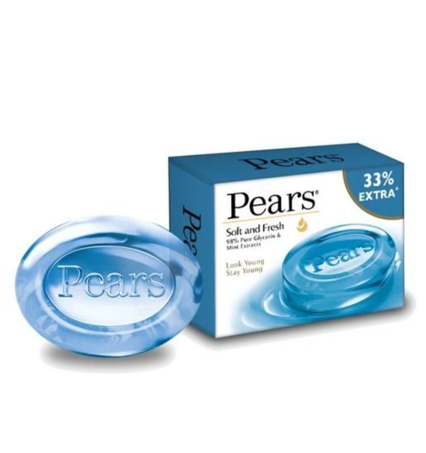 Pears Soft & Fresh 75g Enriched with mint extracts and pure glycerin(108ps box)