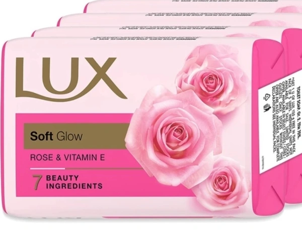 Lux Rose & Vitamin E Soft Glowing Skin Soap Bar 150 g (Pack of 3)
