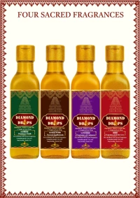 DIAMOND DROPS POOJA LAMP OIL 500Ml ML, JASMINE- Madurai Malli (Aromatherapeutic And Smokeless Formula ) A Temple In Every Drop - Pine Green