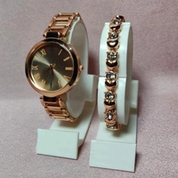 Womens Combo Watch - white, black, goldish, redishandbrown
