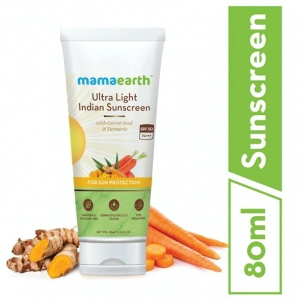 MAMAEARTH SPF-50 ULT.LIGHT INDIAN SUNSCREEN - 80GM