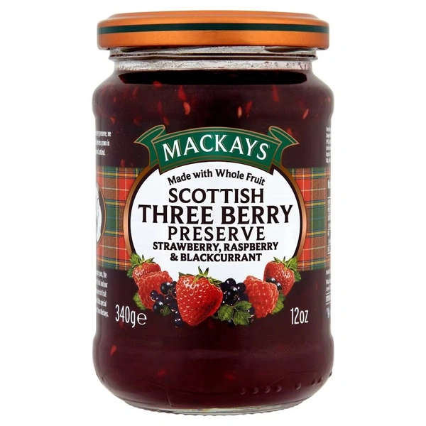 MACKAYS JAMS SCOTTISH THREE BERRY PRESERVE - 340GM