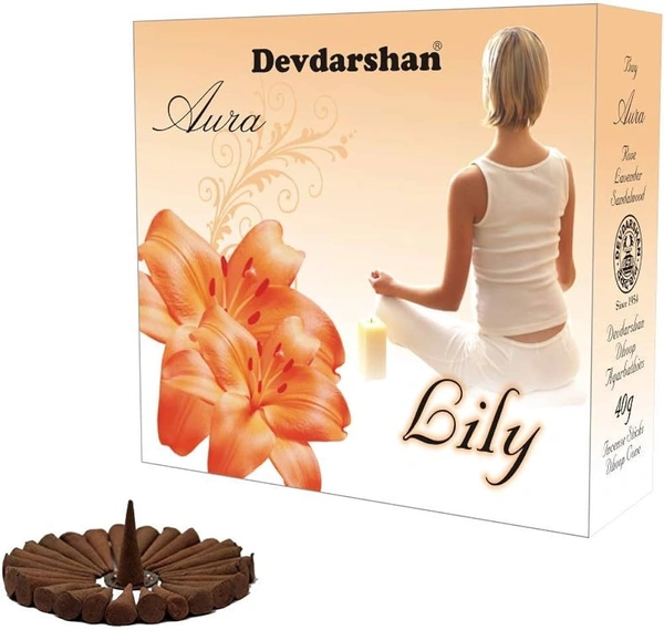 DEVDARSHAN AURA DHOOP CONE LILY - 40GM