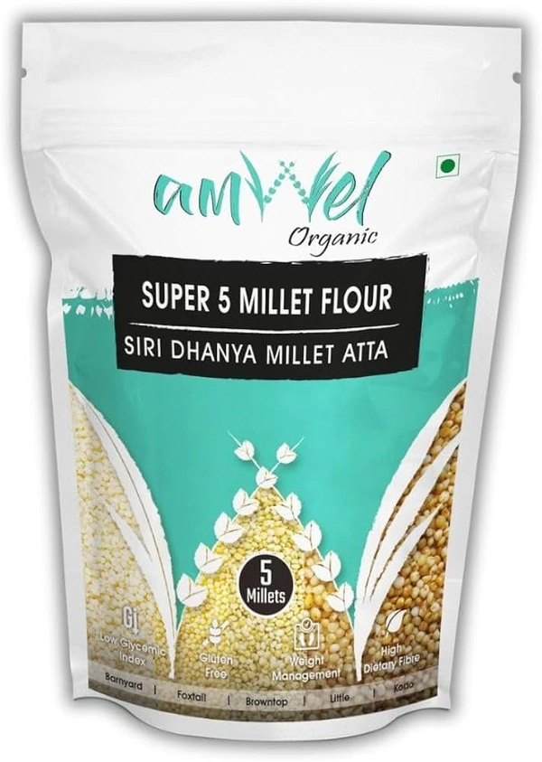 AMWEL SUPER 5 MILLET FLOUR (SIRI DHANYA MILLET ATTA) - 1KG