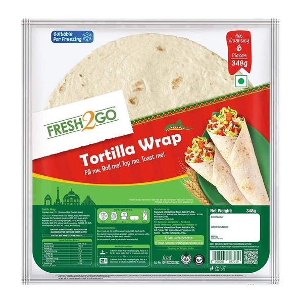 FRESH2GO TORTILLA WRAP PLAIN - 348GM