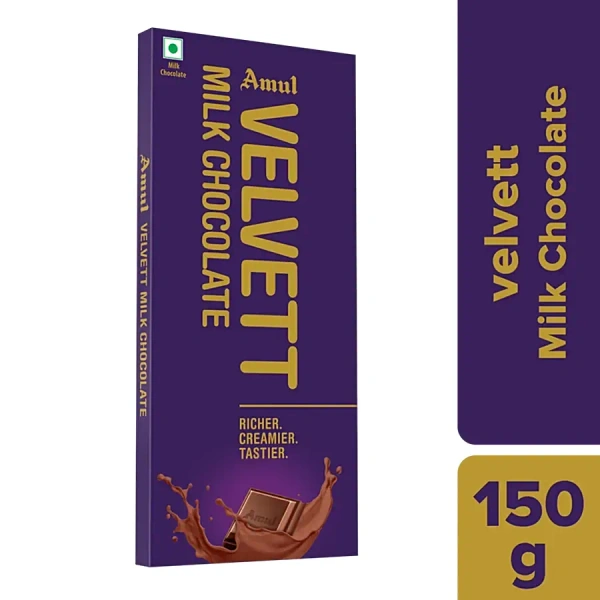 AMUL CHOC. VELVETT MILK CHOCOLATE - 150GM
